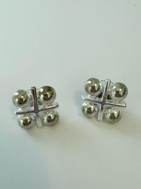 Silver Cluster Stud Earrings